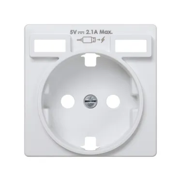Накладка для розетки Schuko с зарядным устройством 2хUSB белого цвета S82 | 8200049-030 | Simon