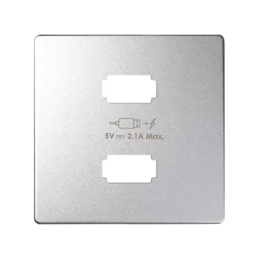 Накладка для зарядного устройства 2xUSB цвета холодный алюминий S82 Detail | 8221096-093 | Simon