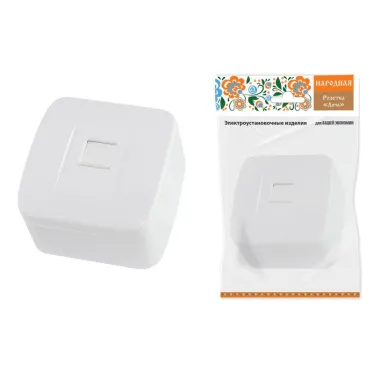 Розетка TФ (RJ-11) открытой установки IP20, белая "Дача" Народная | SQ1824-0012 | TDM