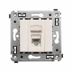                  Компьютерная розетка RJ-45 в стену, кат.6 одинарная,"Avanti", "Ванильная дымка" | 4405293 | DKC
               