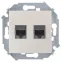 Simon 15 Шампань Розетка компьютерная двойная RJ45 кат.5e (AMP) | 1591552-034 | Simon