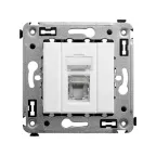                  Компьютерная розетка RJ-45 в стену, кат.6 одинарная экранированная, "Avanti", "Белое облако" | 4400393 | DKC
               