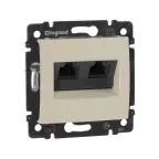                  VALENA Розетка компьютерная RJ45х2 в рамку категория 5е слоновая кость
               