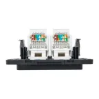 Стокгольм Механизм Розетки RJ-45 2-местной черный EKF
