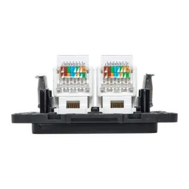 Стокгольм Механизм Розетки RJ-45 2-местной черный EKF