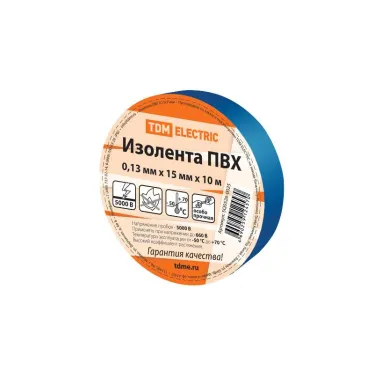Изолента ПВХ 0,13*15мм Синяя 10м  | SQ0526-0025 | TDM