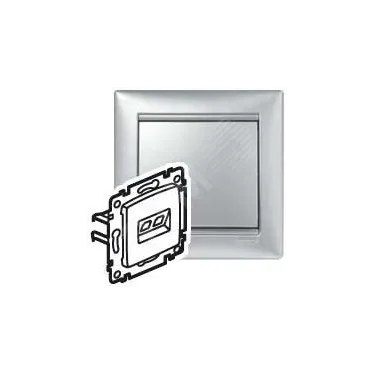 VALENA Розетка компьютерная RJ45х1 UTP алюминий