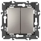                 Выключатель Elegance 14-1104-16 двойной, 10АХ-250В, титан
               