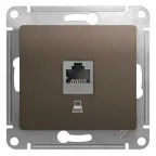                  Glossa Шоколад Мех Розетка компьютерная RJ45 кат.5E | GSL000881K | SE
               