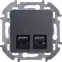 Двойная розетка RJ 45 категория 6 UTP INSPIRIA антрацит