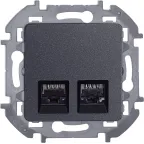 Двойная розетка RJ 45 категория 6 UTP INSPIRIA антрацит