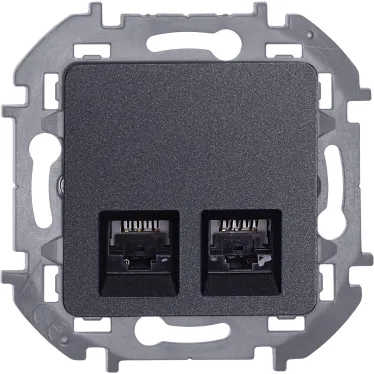 Двойная розетка RJ 45 категория 6 UTP INSPIRIA антрацит