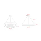 Светильник LED Geometria Ring SPO-134-B-40K-056 56Вт 4000К 4200Лм IP40 800х80 черный подвесной драйвер внутри
