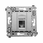                  Компьютерная розетка RJ-45 в стену, кат.6 одинарная,"Avanti", "Закаленная сталь" | 4404293 | DKC
               