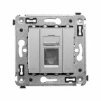 Компьютерная розетка RJ-45 в стену, кат.6А одинарная, "Avanti", "Закаленная сталь" | 4404373 | DKC