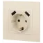 Розетка 2P+E 16A-250В, штор. с 2xUSB 5В-3А, Эра Elegance, слоновая кость 14-4109-02