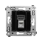                  Компьютерная розетка RJ-45 в стену, кат.6 одинарная экранированная, "Avanti", "Черный квадрат" | 4402393 | DKC
               