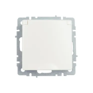 BRITE Розетка с заземлением с защитными шторками и крышкой 16А IP44 РСбш10-3-44-БрЖ жемчуг