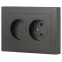Розетка Intro Accent 6-204-07 , 2х2P, 16А-250В, IP20, СУ, AL/CU, графит