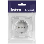 Розетка Intro Accent 6-202-03 2P+E Schuko, 16А-250В, IP20, СУ, алюминий