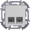 Двойная розетка RJ 45 категория 6 UTP INSPIRIA алюминий