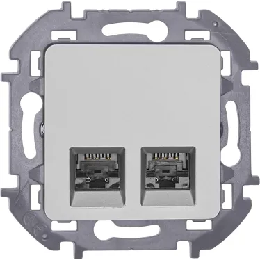 Двойная розетка RJ 45 категория 6 UTP INSPIRIA алюминий