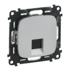 Valena ALLURE Информационная розетка одиночная RJ45 Кат 5е UTP С лицевой панелью Алюминий