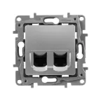                  ETIKA Двойная розетка RJ 45 категория 5е UTP алюминий
               