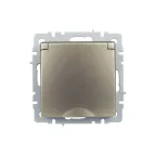 BRITE Розетка с заземлением с защитными шторками и крышкой 16А IP20 РСбш10-3-БрШ шампань