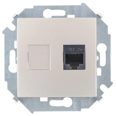 Simon 15 Шампань Розетка компьютерная  RJ45 кат.5e (AMP) | 1591551-034 | Simon