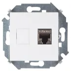                  Simon 15 Белый Розетка компьютерная RJ45 кат.6а (АМР, FTP) | 1591563-030 | Simon
               