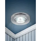 Светильник декор стекло круглое MR16,12V/220V, 50W, хром/серебряный блеск DK7 CH/SHSL