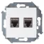 Simon 15 Белый Розетка компьютерная двойная RJ45 кат.6а (АМР, FTP) | 1591564-030 | Simon