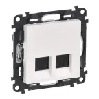                  Valena LIFE Розетка информационная двойная RJ45 категория 6 UTP с лицевой панелью белая
               