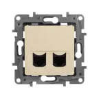                  ETIKA Двойная розетка RJ 45 категория 5е UTP слоновая кость
               