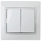                  Выключатель двойной, 10А-250В, IP20, СУ, Plano, белый | Б0027601 | Intro
               