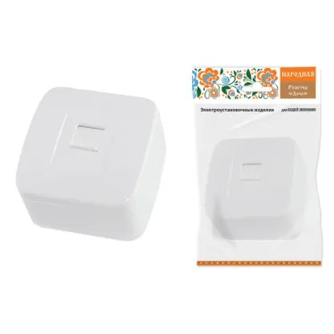 Розетка компьютерная (RJ-45) открытой установки IP20, белая "Дача" Народная | SQ1824-0011 | TDM