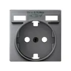                  Накладка для розетки Schuko с зарядным устройством 2хUSB цвета холодный алюминий S82 Detail | 8200049-093 | Simon
               