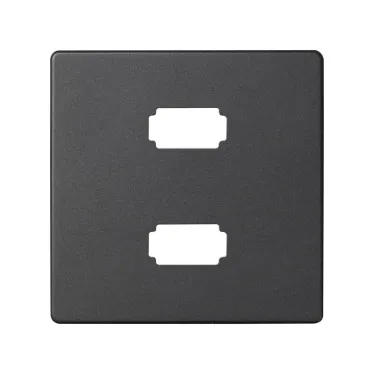Simon 82 Накладка для коннектора 2*USB 2.0 типа А, "мама", S82, S82N, S82 Detail, графит | 8201090-038 | Simon