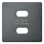                  Накладка для зарядного устройства 2xUSB цвета матовый титан S82 Concept | 8221096-096 | Simon
               