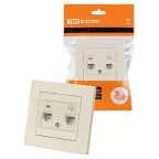                  Розетка телефонная RJ11 + компьютерная RJ45 сл. кость "Сенеж"  | SQ1816-0148 | TDM
               
