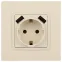 Розетка 2P+E 16A-250В, штор. с 2xUSB 5В-3А, Эра Elegance, слоновая кость 14-4109-02
