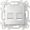 Розетка для передачи данных 2xRJ45 Cat.6 UTP цвета алюминий S24 Harmonie | 2410600-033 | Simon
