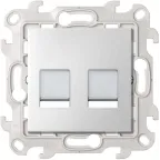                  Розетка для передачи данных 2xRJ45 Cat.6 UTP цвета алюминий S24 Harmonie | 2410600-033 | Simon
               