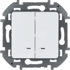                  Выключатель двухклавишный с подсветкой/индикацией INSPIRIA 10 AX 250 В~ белый
               
