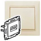 VALENA Розетка телефонная+компьютерная RJ11/RJ45 категория 6 UTP слоновая кость