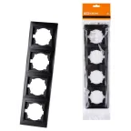                  Рамка 4-х постовая вертикальная графит "Лама" | SQ1815-0635 | TDM
               