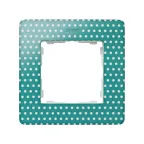                  Simon 82 Рамка декоративная, 1 пост, Original, S82 Detail, аквамарин в белый горошек-белый | 8200610-212 | Simon
               