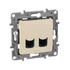                  ETIKA Двойная розетка RJ 45 категория 6 UTP слоновая кость
               