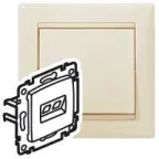 VALENA Розетка компьютерная RJ45х1 в рамку UTP слоновая кость